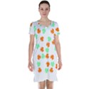 St Patricks Day T- Shirt Green White Orange Shamrock Pattern T- Shirt Short Sleeve Nightdress View1