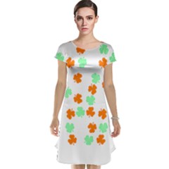 St Patricks Day T- Shirt Green White Orange Shamrock Pattern T- Shirt Cap Sleeve Nightdress by maxcute