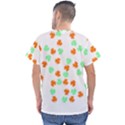 St Patricks Day T- Shirt Green White Orange Shamrock Pattern T- Shirt Men s V-Neck Scrub Top View2