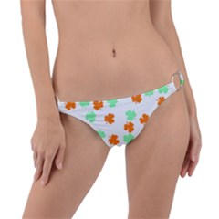 St Patricks Day T- Shirt Green White Orange Shamrock Pattern T- Shirt Ring Detail Bikini Bottom