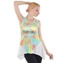 Stained Glass T- Shirt Polygon Geometric Heart Retro T- Shirt Side Drop Tank Tunic View1