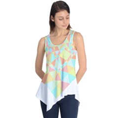 Stained Glass T- Shirt Polygon Geometric Heart Retro T- Shirt Sleeveless Tunic by maxcute