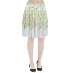 Stained Glass T- Shirt Polygon Geometric Heart Retro T- Shirt Pleated Skirt by maxcute