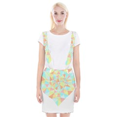 Stained Glass T- Shirt Polygon Geometric Heart Retro T- Shirt Braces Suspender Skirt by maxcute