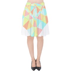 Stained Glass T- Shirt Polygon Geometric Heart Retro T- Shirt Velvet High Waist Skirt by maxcute