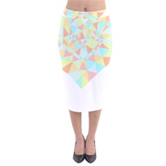 Stained Glass T- Shirt Polygon Geometric Heart Retro T- Shirt Velvet Midi Pencil Skirt by maxcute