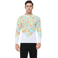 Stained Glass T- Shirt Polygon Geometric Heart Retro T- Shirt Men s Long Sleeve Rash Guard by maxcute