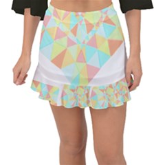 Stained Glass T- Shirt Polygon Geometric Heart Retro T- Shirt Fishtail Mini Chiffon Skirt by maxcute