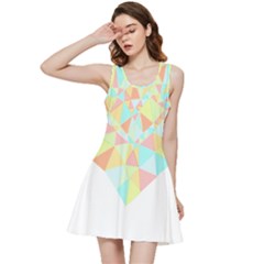 Stained Glass T- Shirt Polygon Geometric Heart Retro T- Shirt Inside Out Racerback Dress by maxcute