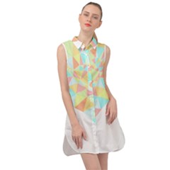 Stained Glass T- Shirt Polygon Geometric Heart Retro T- Shirt Sleeveless Shirt Dress by maxcute