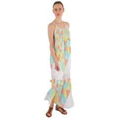 Stained Glass T- Shirt Polygon Geometric Heart Retro T- Shirt Cami Maxi Ruffle Chiffon Dress by maxcute