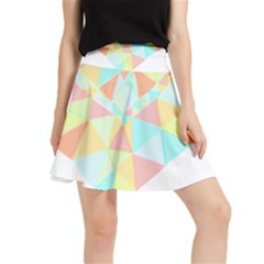 Stained Glass T- Shirt Polygon Geometric Heart Retro T- Shirt Waistband Skirt by maxcute