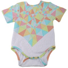 Stained Glass T- Shirt Polygon Geometric Heart Retro T- Shirt Baby Short Sleeve Bodysuit by maxcute