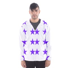 Star Pattern T- Shirt Star Pattern - Purple T- Shirt Men s Hooded Windbreaker