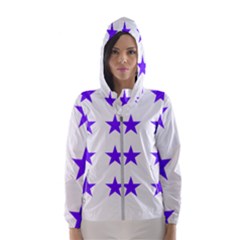 Star Pattern T- Shirt Star Pattern - Purple T- Shirt Women s Hooded Windbreaker by maxcute