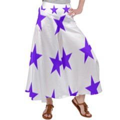 Star Pattern T- Shirt Star Pattern - Purple T- Shirt Satin Palazzo Pants by maxcute