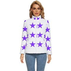 Star Pattern T- Shirt Star Pattern - Purple T- Shirt Women s Puffer Bubble Jacket Coat by maxcute