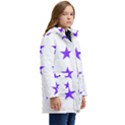 Star Pattern T- Shirt Star Pattern - Purple T- Shirt Kid s Hooded Longline Puffer Jacket View2