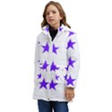 Star Pattern T- Shirt Star Pattern - Purple T- Shirt Kid s Hooded Longline Puffer Jacket View3