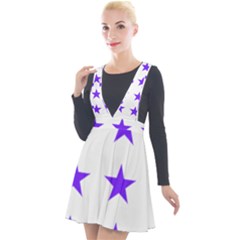 Star Pattern T- Shirt Star Pattern - Purple T- Shirt Plunge Pinafore Velour Dress by maxcute