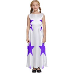 Star Pattern T- Shirt Star Pattern - Purple T- Shirt Kids  Satin Sleeveless Maxi Dress by maxcute