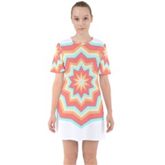 Star T- Shirt10 Pointed Star T- Shirt Sixties Short Sleeve Mini Dress by maxcute