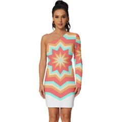 Star T- Shirt10 Pointed Star T- Shirt Long Sleeve One Shoulder Mini Dress