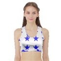 Stars T- Shirt Star Pattern - Dark Blue T- Shirt Sports Bra with Border View1