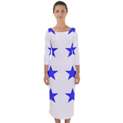 Stars T- Shirt Star Pattern - Dark Blue T- Shirt Quarter Sleeve Midi Bodycon Dress by maxcute