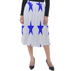 Stars T- Shirt Star Pattern - Dark Blue T- Shirt Classic Velour Midi Skirt  by maxcute