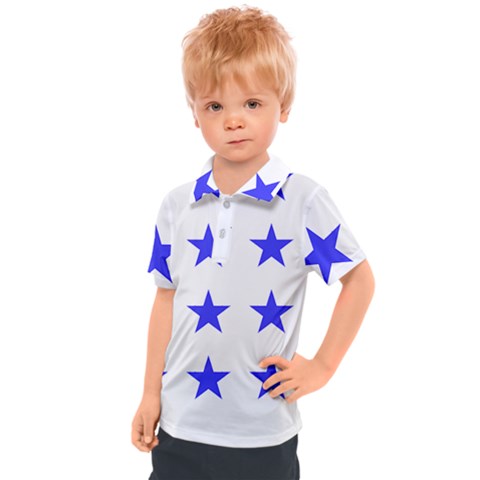 Stars T- Shirt Star Pattern - Dark Blue T- Shirt Kids  Polo Tee by maxcute