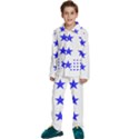 Stars T- Shirt Star Pattern - Dark Blue T- Shirt Kids  Long Sleeve Velvet Pajamas Set View1