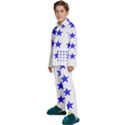 Stars T- Shirt Star Pattern - Dark Blue T- Shirt Kids  Long Sleeve Velvet Pajamas Set View2