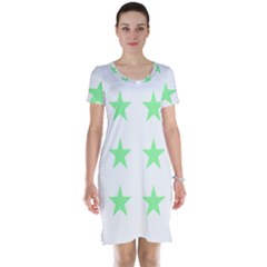 Stars T- Shirt Star Pattern - Green T- Shirt Short Sleeve Nightdress by maxcute