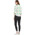 Stars T- Shirt Star Pattern - Green T- Shirt Loose Horn Sleeve Chiffon Blouse View2