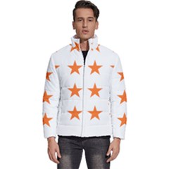 Stars T- Shirt Star Pattern - Orange T- Shirt Men s Puffer Bubble Jacket Coat by maxcute