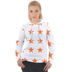 Stars T- Shirt Star Pattern - Orange T- Shirt Women s Overhead Hoodie by maxcute