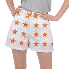 Stars T- Shirt Star Pattern - Orange T- Shirt Ripstop Shorts by maxcute