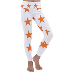 Stars T- Shirt Star Pattern - Orange T- Shirt Kids  Lightweight Velour Classic Yoga Leggings by maxcute