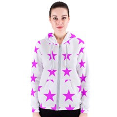 Stars T- Shirt Star Pattern - Pink T- Shirt Women s Zipper Hoodie by maxcute