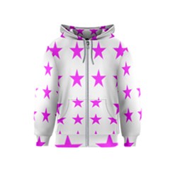 Stars T- Shirt Star Pattern - Pink T- Shirt Kids  Zipper Hoodie by maxcute