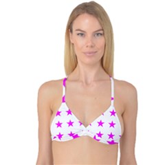 Stars T- Shirt Star Pattern - Pink T- Shirt Reversible Tri Bikini Top by maxcute