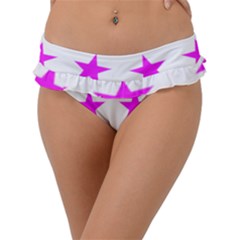 Stars T- Shirt Star Pattern - Pink T- Shirt Frill Bikini Bottom by maxcute