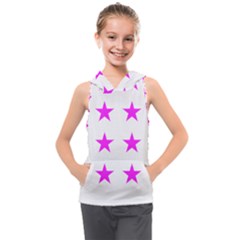 Stars T- Shirt Star Pattern - Pink T- Shirt Kids  Sleeveless Hoodie by maxcute