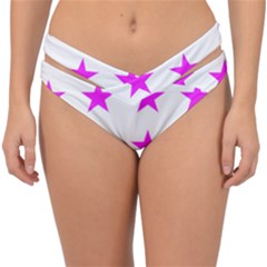 Stars T- Shirt Star Pattern - Pink T- Shirt Double Strap Halter Bikini Bottom by maxcute