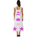 Stars T- Shirt Star Pattern - Pink T- Shirt Tie-Strap Tiered Midi Chiffon Dress View4