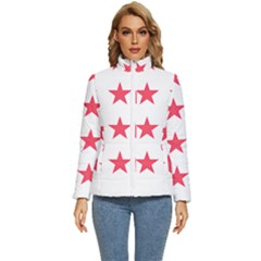 Stars T- Shirt Star Pattern - Red T- Shirt Women s Puffer Bubble Jacket Coat by maxcute