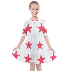 Stars T- Shirt Star Pattern - Red T- Shirt Kids  All Frills Chiffon Dress by maxcute