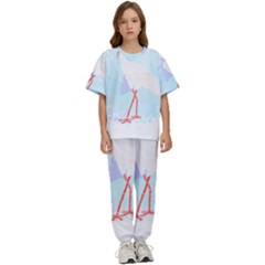 Stork Baby T- Shirtstork T- Shirt Kids  Tee And Pants Sports Set by maxcute