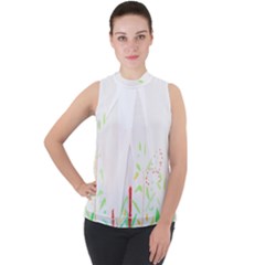 Stork Design T- Shirtstork T- Shirt (2) Mock Neck Chiffon Sleeveless Top by maxcute